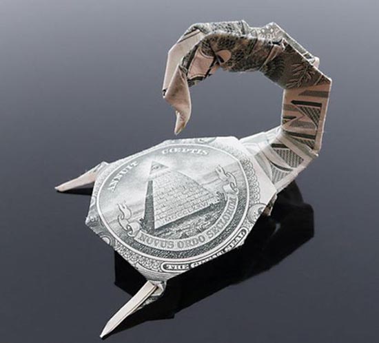 Υπέροχη τέχνη origami με χαρτονομίσματα (23)