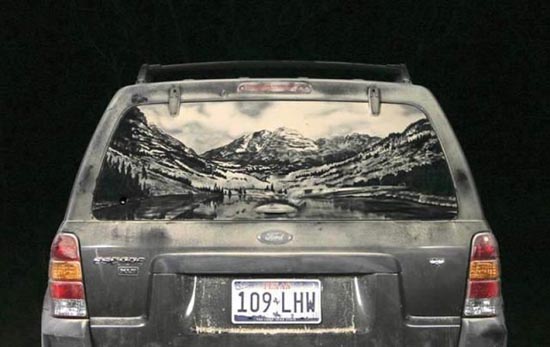 Απίστευτη τέχνη σε σκονισμένα τζάμια αυτοκινήτων (1)