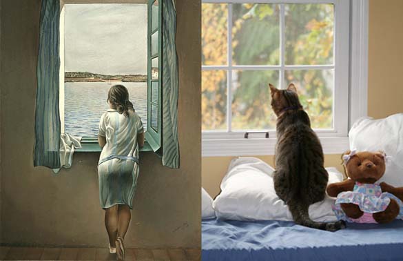 Όταν οι γάτες μιμούνται διάσημους πίνακες ζωγραφικής... (6)
