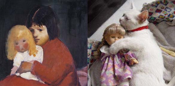 Όταν οι γάτες μιμούνται διάσημους πίνακες ζωγραφικής... (15)