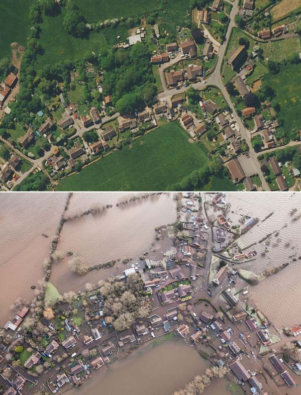 Πριν και μετά τις φονικές πλημμύρες στη Βρετανία (19)