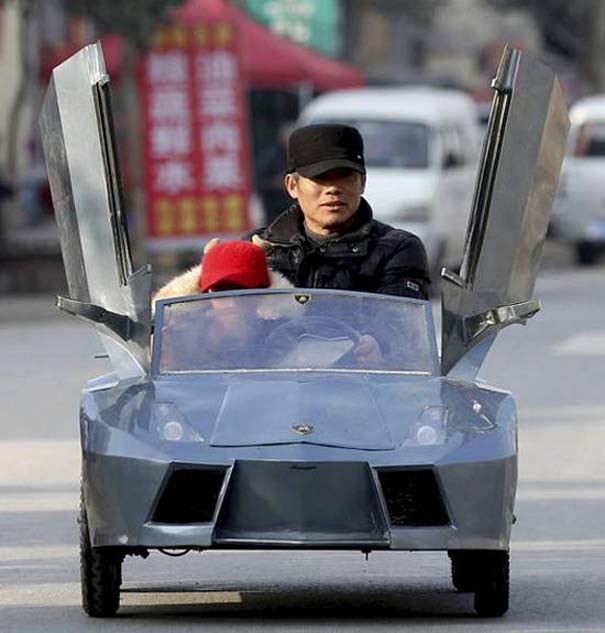 Παππούς από την Κίνα έφτιαξε Lamborghini για να πηγαίνει τον εγγονό του στο σχολείο (1)
