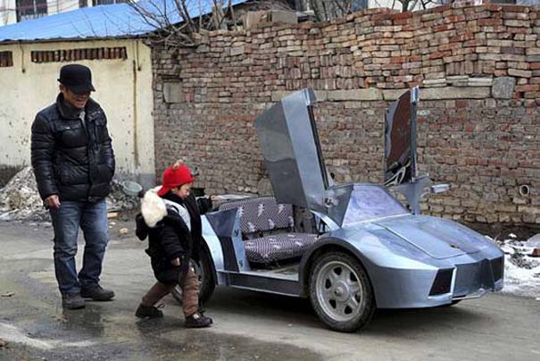 Παππούς από την Κίνα έφτιαξε Lamborghini για να πηγαίνει τον εγγονό του στο σχολείο (4)