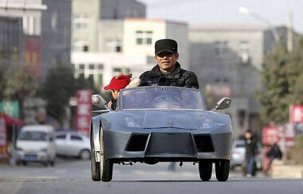 Παππούς από την Κίνα έφτιαξε Lamborghini για να πηγαίνει τον εγγονό του στο σχολείο (7)