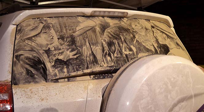 Καλλιτέχνης μετατρέπει σκονισμένα αυτοκίνητα σε έργα τέχνης (7)
