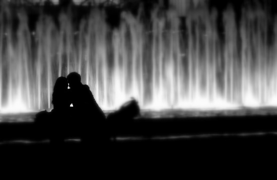 Couple in front of Fountain