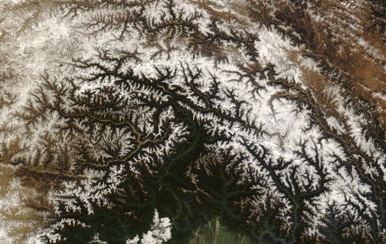 Δορυφορική φωτογραφία του Θιβέτ