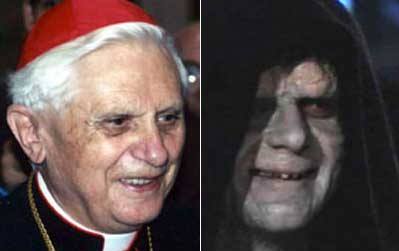 Διασημότητες που μοιάζουν με περίεργα πλάσματα/ Pope Benedict - Darth Sidious