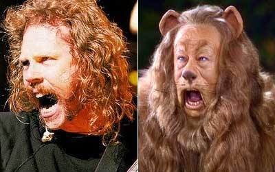 Διασημότητες που μοιάζουν με περίεργα πλάσματα/ James Hetfield - Cowardly Lion