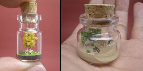 Γλυπτά μινιατούρες σε μικροσκοπικά μπουκάλια (1)