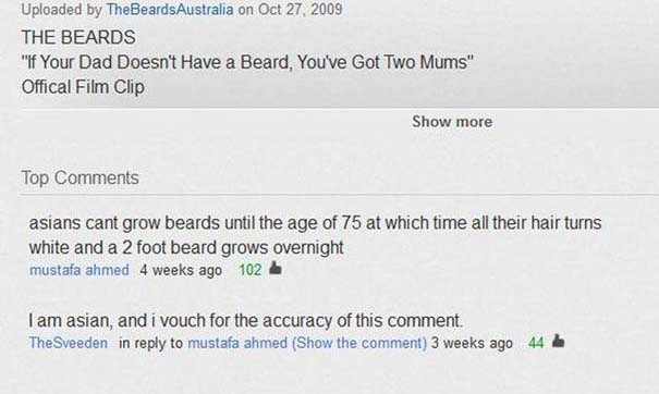 Παράξενα & ξεκαρδιστικά σχόλια στο YouTube (1)