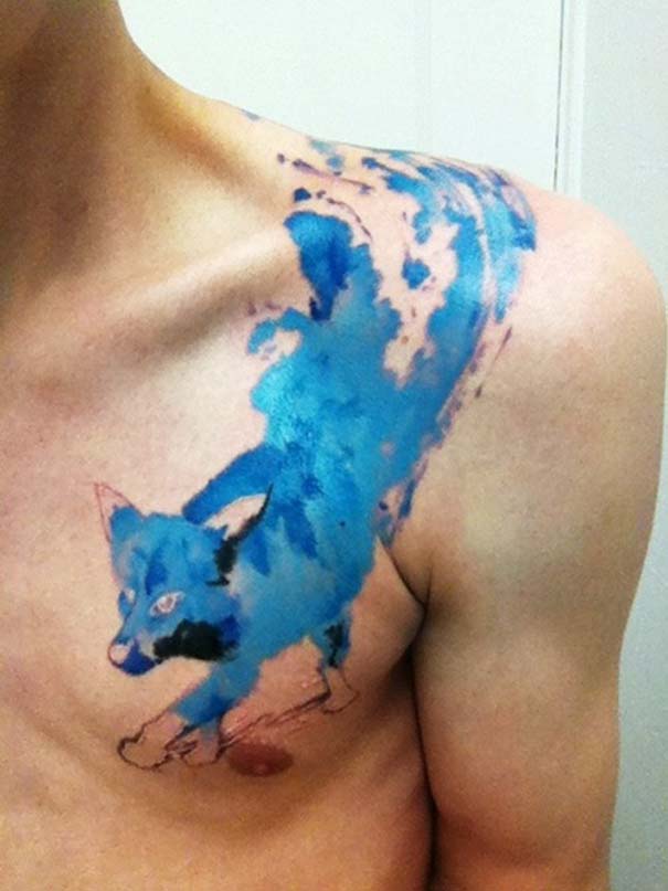 Καλλιτεχνικά τατουάζ που μοιάζουν με υδατογραφίες (33)