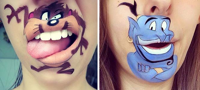 Makeup artist μετατρέπει τα χείλη της σε διασκεδαστικά καρτούν (1)