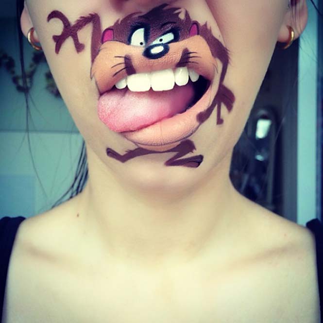 Makeup artist μετατρέπει τα χείλη της σε διασκεδαστικά καρτούν (7)