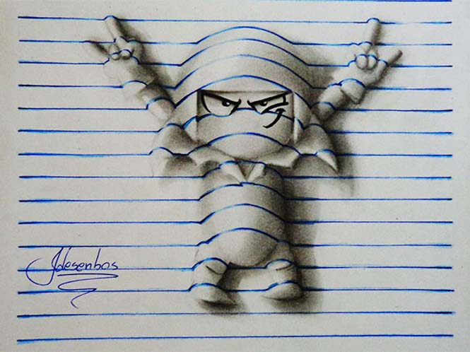 15χρονος δημιουργεί απίστευτα 3D σκίτσα σε ένα σημειωματάριο (12)