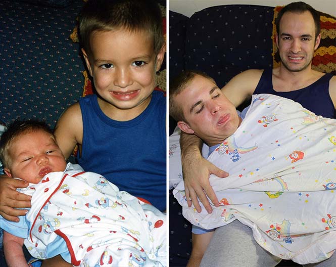 3 αδέρφια αναπαράγουν τις παιδικές τους φωτογραφίες ως δώρο για την μητέρα τους (13)