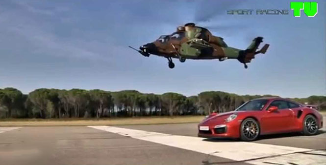 Porsche κοντράρεται με 2 ελικόπτερα