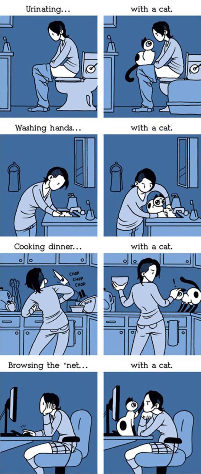 Χιουμοριστικά κόμικς δείχνουν πως είναι να έχεις γάτα (4)