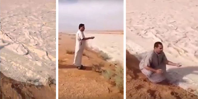 Ποτάμι άμμου από χαλάζι στη Σαουδική Αραβία