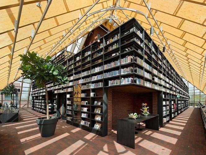 Γυάλινη 5όροφη βιβλιοθήκη στην Ολλανδία (5)