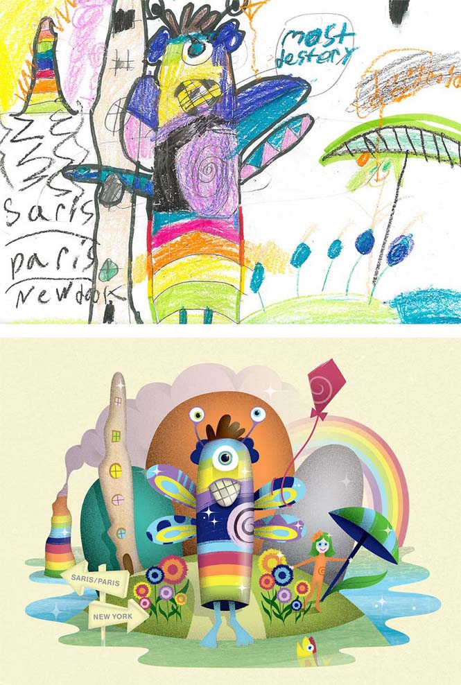 Καλλιτέχνες «δίνουν ζωή» σε παιδικές ζωγραφιές τεράτων (3)