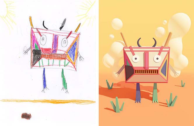 Καλλιτέχνες «δίνουν ζωή» σε παιδικές ζωγραφιές τεράτων (27)