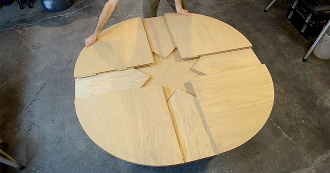 Ξύλινο τραπέζι επεκτείνεται με μοναδικό τρόπο