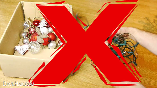 Πως να αποθηκεύσετε τα χριστουγεννιάτικα λαμπάκια χωρίς να μπλεχτούν και να γίνουν κόμπος