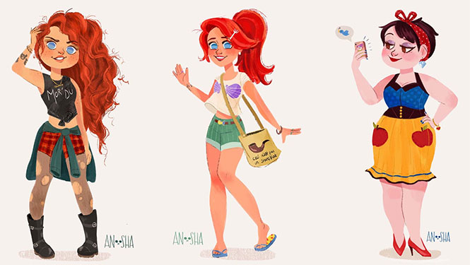 Οι πριγκίπισσες της Disney ως μοντέρνα κορίτσια του 21ου αιώνα