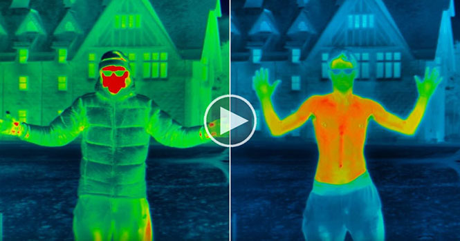 Θερμική κάμερα δείχνει πόσο γρήγορα πέφτει η θερμοκρασία του σώματος μας σε συνθήκες ψύχους