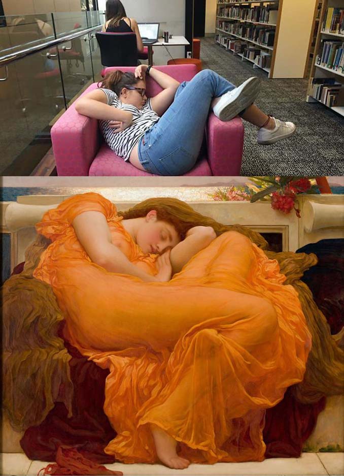 Φοιτήτρια αποκοιμήθηκε στην βιβλιοθήκη της σχολής και οι χρήστες του Photoshop ξεσάλωσαν (20)