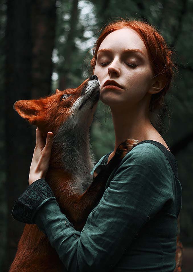 Παραμυθένια πορτραίτα με κοκκινομάλλες και μια κόκκινη αλεπού (5)