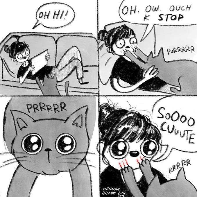 Σκιτσογράφος δείχνει πώς είναι να ζεις με γάτες (5)