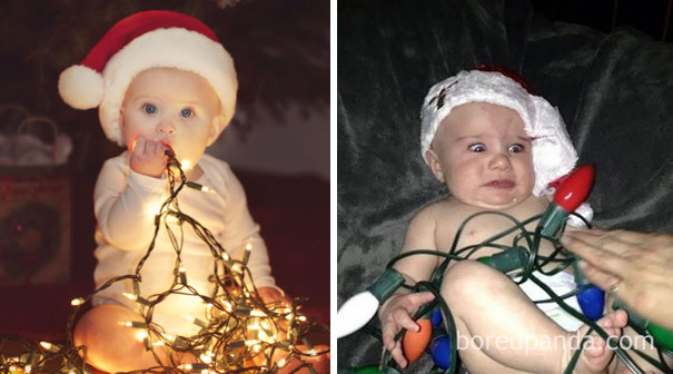 Προσδοκίες vs πραγματικότητα: Μωρά σε χριστουγεννιάτικες φωτογραφίσεις (3)