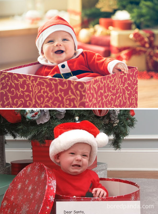 Προσδοκίες vs πραγματικότητα: Μωρά σε χριστουγεννιάτικες φωτογραφίσεις (4)