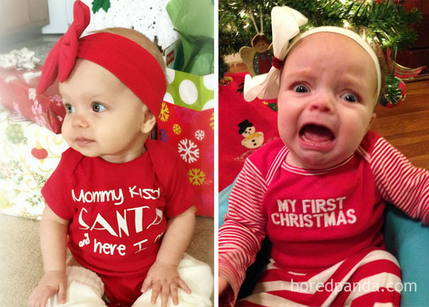 Προσδοκίες vs πραγματικότητα: Μωρά σε χριστουγεννιάτικες φωτογραφίσεις (5)