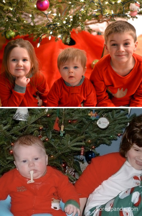 Προσδοκίες vs πραγματικότητα: Μωρά σε χριστουγεννιάτικες φωτογραφίσεις (6)