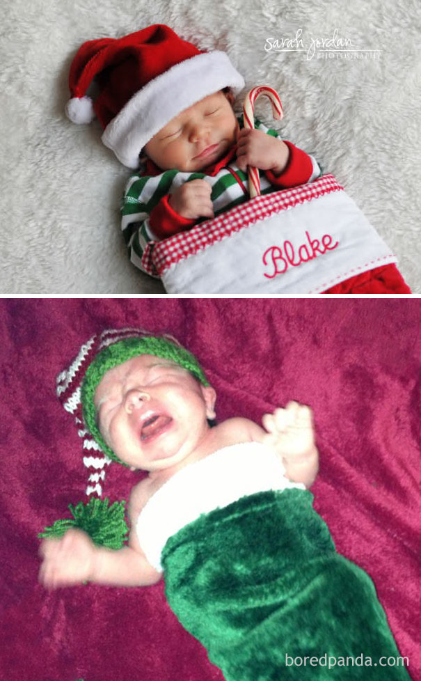 Προσδοκίες vs πραγματικότητα: Μωρά σε χριστουγεννιάτικες φωτογραφίσεις (17)