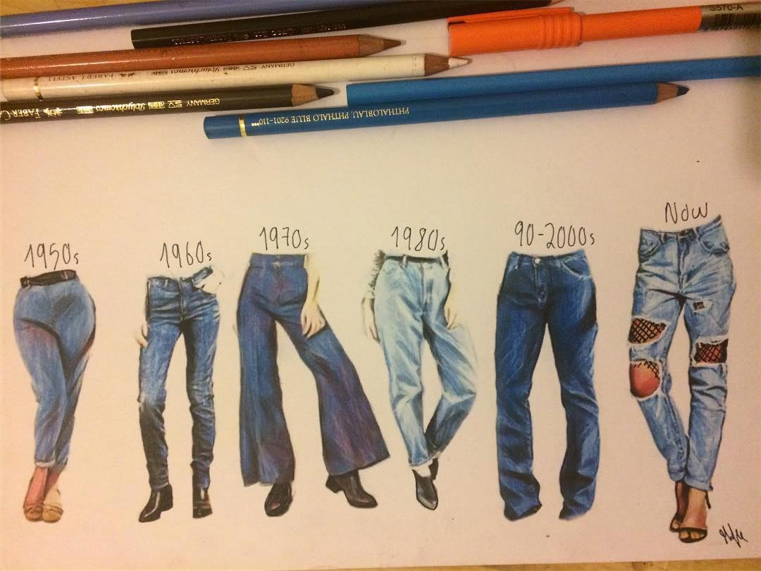 Η εξέλιξη των jeans μέσα από ένα σκίτσο | Φωτογραφία της ημέρας