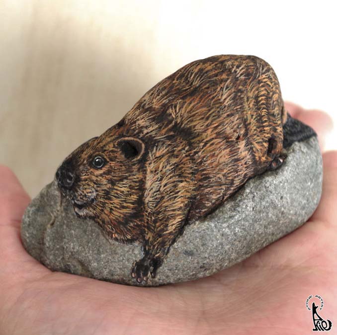 Ζωγραφίζοντας εκπληκτικές φιγούρες ζώων πάνω σε πέτρες (1)