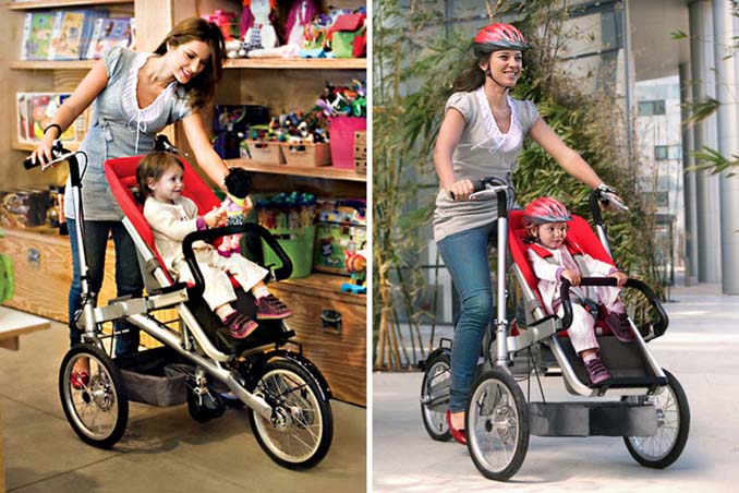 Το καινοτόμο ποδήλατο που μετατρέπεται σε καροτσάκι μωρού (3)