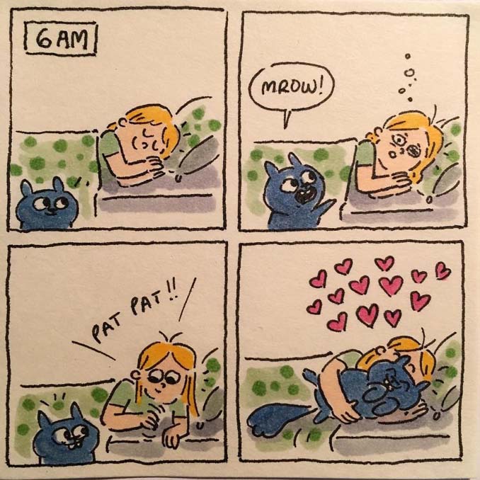 Σκιτσογράφος δείχνει πως είναι η ζωή με τις γάτες της (7)