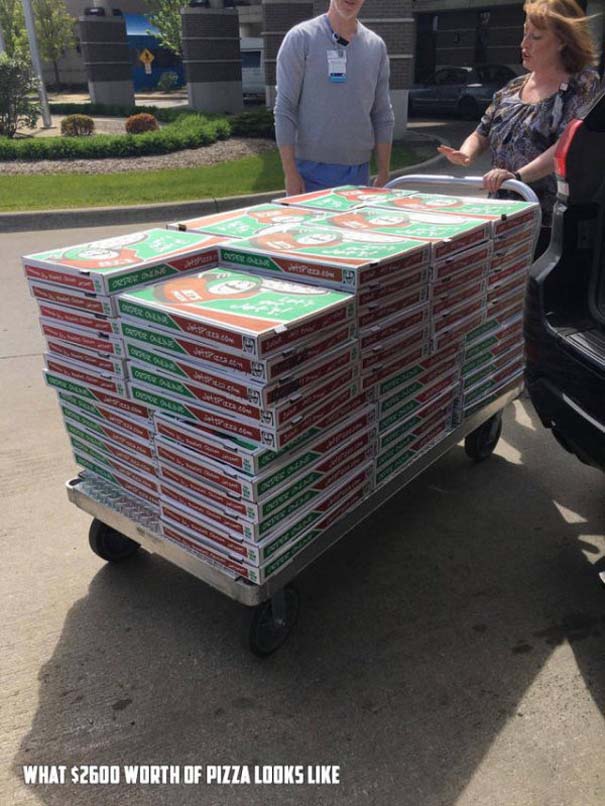 Κάπως έτσι είναι 2.600 δολάρια σε πίτσες | Φωτογραφία της ημέρας