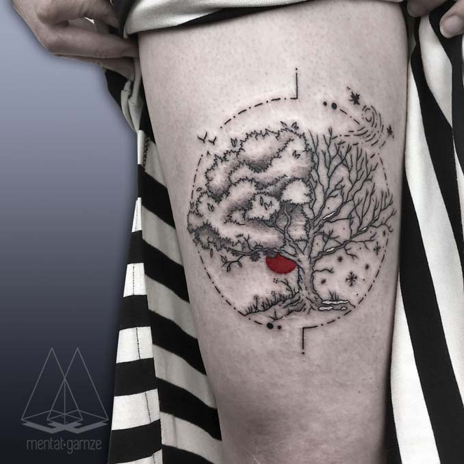 Τατουάζ με κόκκινη κουκκίδα (13)