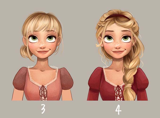 Πριγκίπισσες της Disney με διαφορετικά χτενίσματα (3)