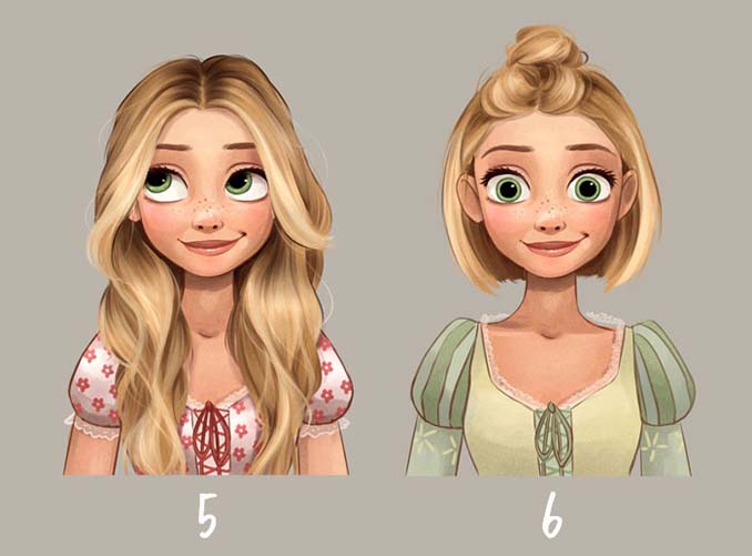 Πριγκίπισσες της Disney με διαφορετικά χτενίσματα (4)