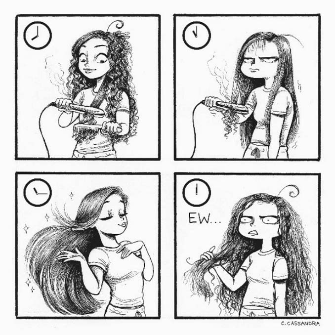 Γυναικεία προβλήματα με τα μαλλιά μέσα από χιουμοριστικά σκίτσα (2)