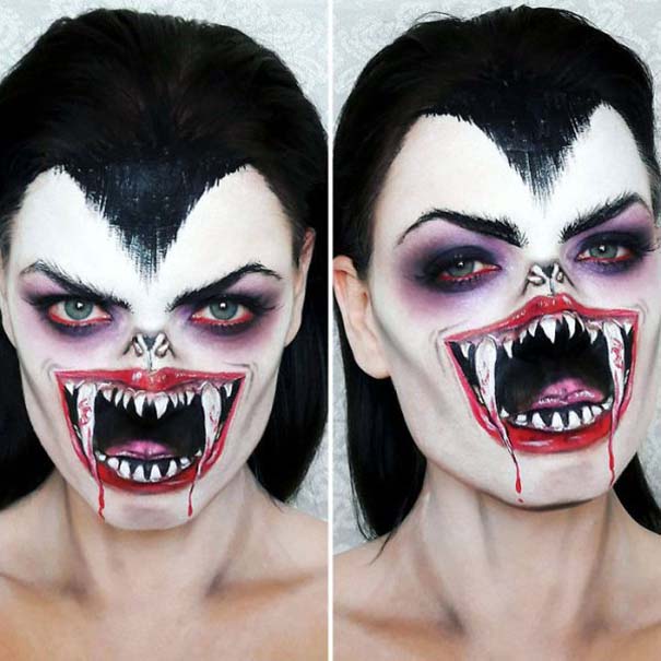 Make up artist μετατρέπει το πρόσωπο της σε εικόνες βγαλμένες από εφιάλτη (2)