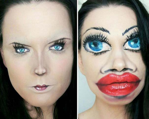 Make up artist μετατρέπει το πρόσωπο της σε εικόνες βγαλμένες από εφιάλτη (3)