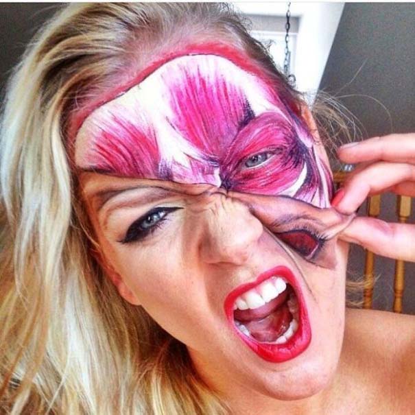 Make up artist μετατρέπει το πρόσωπο της σε εικόνες βγαλμένες από εφιάλτη (12)